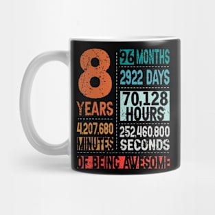 8 Years 96 Months Of Being Awesome 8th Birthday Countdown Mug